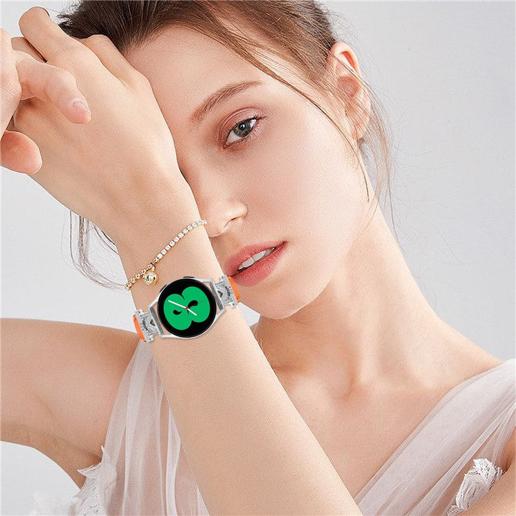 20mm M-Shape Connector Watch Strap for Huami Amazfit Cheetah Pro Replacement Watch Band with Silver Buckle - Orange