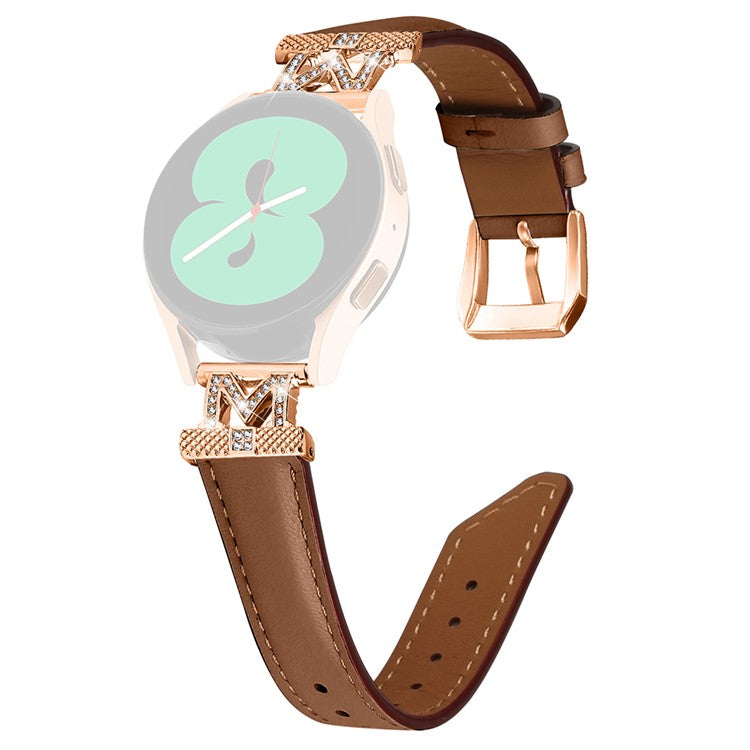 For Huami Amazfit Cheetah Pro Replacement Strap with Rose Gold Buckle, 20mm M-Shape Connector Watch Band - Brown