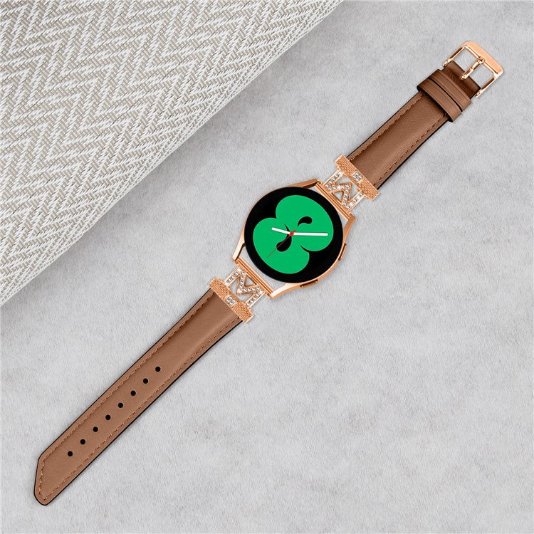 For Huami Amazfit Cheetah Pro Replacement Strap with Rose Gold Buckle, 20mm M-Shape Connector Watch Band - Brown