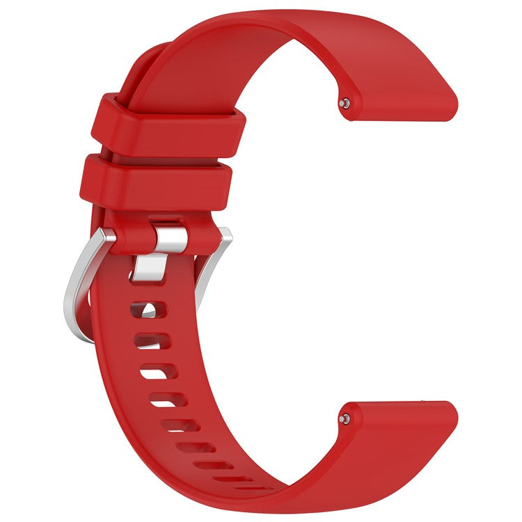 For Huawei Watch GT 5 Pro 46mm / GT 5 46mm / GT 4 46mm / Samsung Galaxy Watch3 45mm Watch Band 22mm Liquid Silicone Strap with Steel Buckle - Red