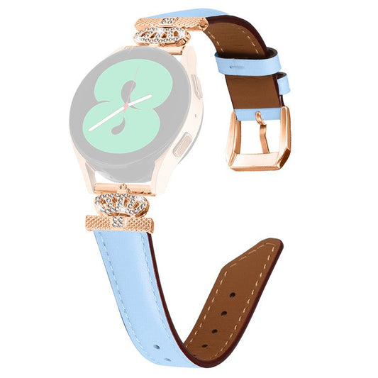 For Samsung Galaxy Watch3 41mm / Watch 5 40mm / 44mm Watch Band Rose Gold Buckle 20mm Watch Strap - Blue