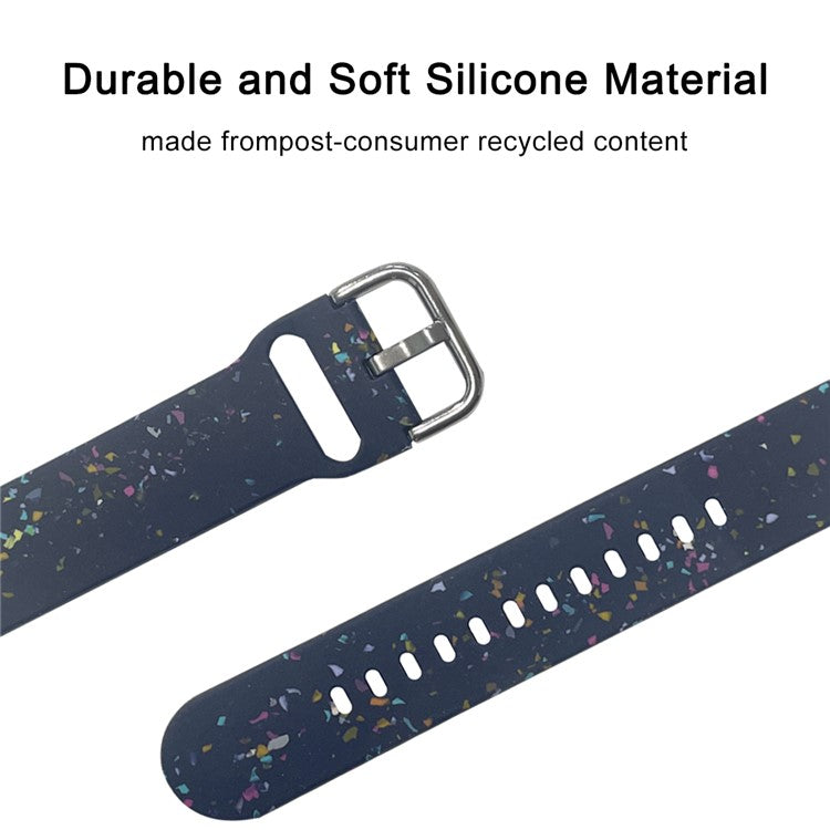 For Samsung Galaxy Watch3 45mm / Huawei Watch GT Watch Band 22mm Silicone Pattern Sport Strap - Dark Blue
