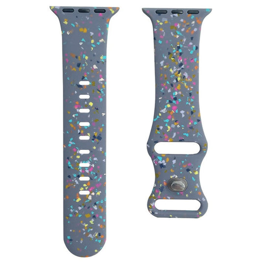 Silicone Watch Band for Apple Watch Series 10 42mm / 9 8 7 41mm / SE (2023) SE (2022) SE 6 5 4 40mm / 3 2 1 38mm , 8-shaped Buckle Pattern Strap - Blue Grey