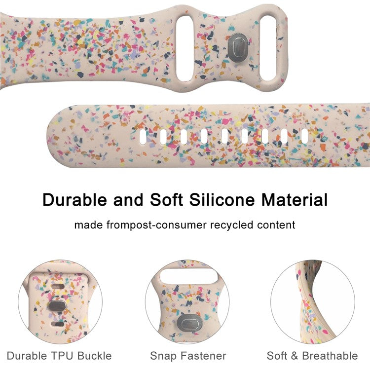 Pattern Band for Apple Watch Series 10 46mm / Ultra 2 Ultra 49mm /  Series 9 8 7 45mm / 6 5 4 SE (2023) SE (2022) SE 44mm / 3 2 1 42mm Silicone Watch Strap - Pink