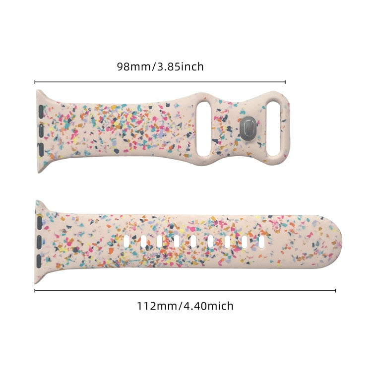 Pattern Band for Apple Watch Series 10 46mm / Ultra 2 Ultra 49mm /  Series 9 8 7 45mm / 6 5 4 SE (2023) SE (2022) SE 44mm / 3 2 1 42mm Silicone Watch Strap - Pink