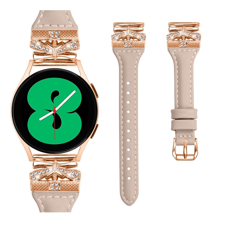 Rose Gold Buckle Band for Huami Amazfit Cheetah Pro 20mm Genuine Cowhide Leather Watch Strap - Apricot