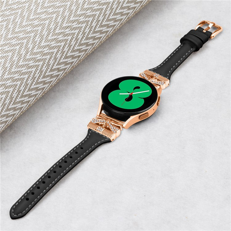 Rose Gold Buckle Band for Huami Amazfit Cheetah Pro 20mm Genuine Cowhide Leather Watch Strap - Black