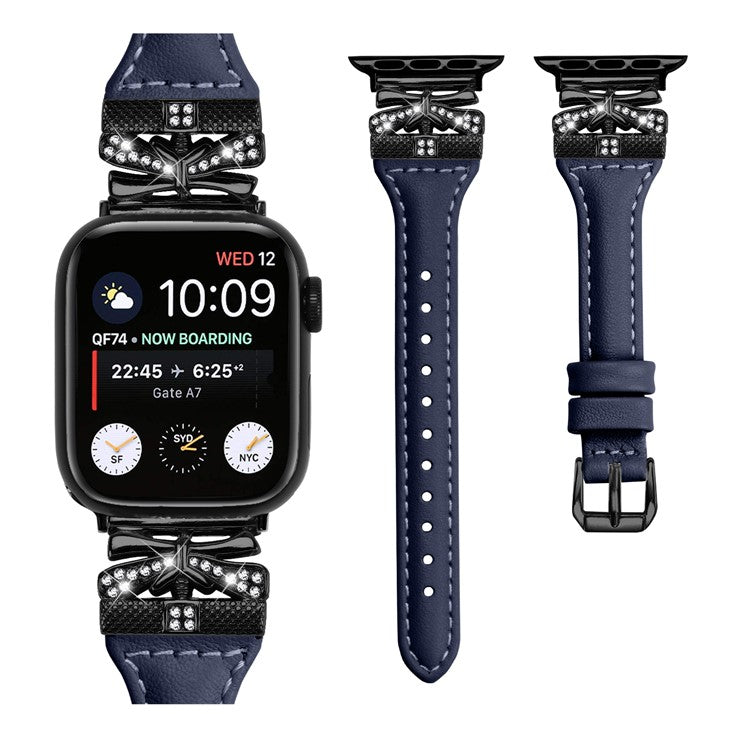 Black Buckle  Strap for Apple Watch Series 10 46mm / Ultra 2 Ultra 49mm /  Series 9 8 7 45mm / 6 5 4 SE (2023) SE (2022) SE 44mm / 3 2 1 42mm -  Dark Blue