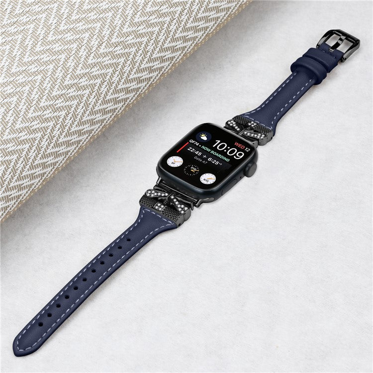 Black Buckle  Strap for Apple Watch Series 10 46mm / Ultra 2 Ultra 49mm /  Series 9 8 7 45mm / 6 5 4 SE (2023) SE (2022) SE 44mm / 3 2 1 42mm -  Dark Blue