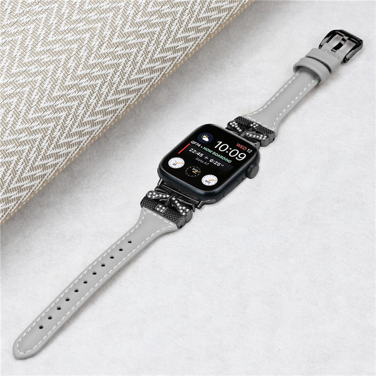 Watchband for Apple Watch Series 10 42mm / 9 8 7 41mm / SE (2023) SE (2022) SE 6 5 4 40mm / 3 2 1 38mm Black Buckle Watch Strap - Grey