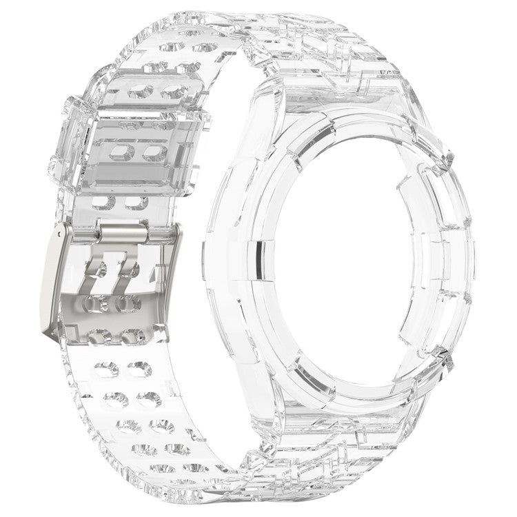 For Samsung Galaxy Watch6 Classic 43mm (R950) Clear TPU Soprt Strap Band with Case - Transparent