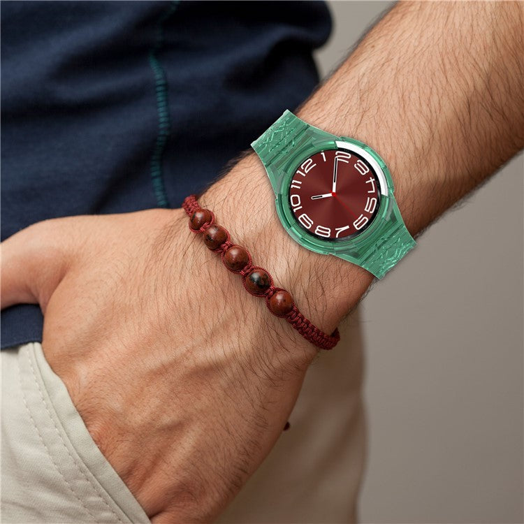 For Samsung Galaxy Watch6 Classic 43mm (R950) Clear TPU Soprt Strap Band with Case - Transparent