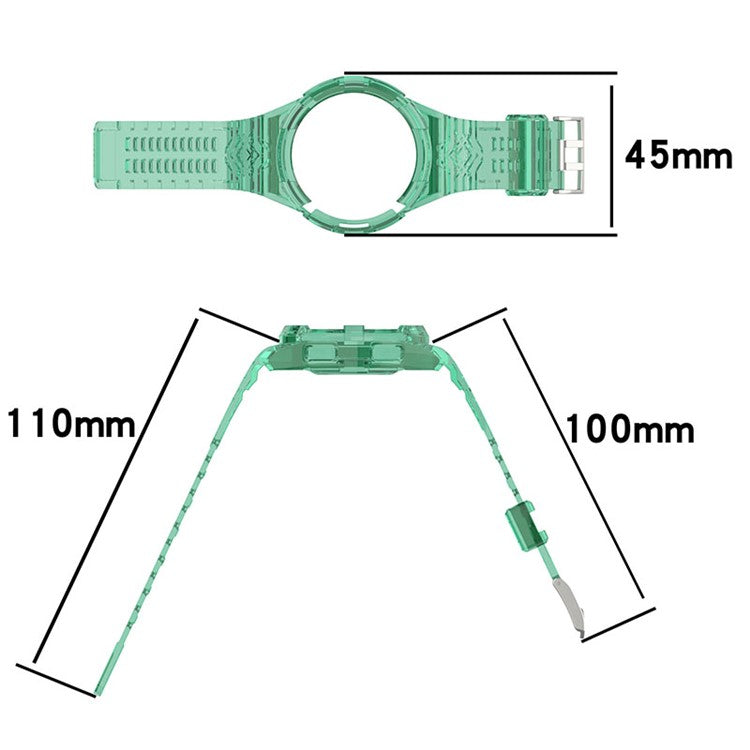 For Samsung Galaxy Watch6 Classic 43mm (R950) Clear TPU Soprt Strap Band with Case - Transparent