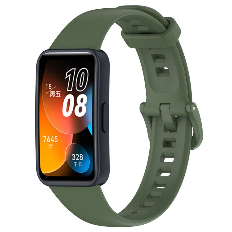 For Huawei Band 8 / Band 8 NFC / Band 9 / Band 9 NFC Silicone Strap Waterproof Soft Watch Band - Dark Geen