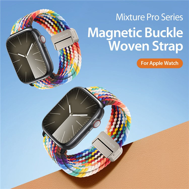 DUX DUCIS For Apple Watch Series 10 46mm / Ultra 2 Ultra 49mm /  Series 9 8 7 45mm / 6 5 4 SE (2023) SE (2022) SE 44mm / 3 2 1 42mm Watch Band - Black / Rainbow
