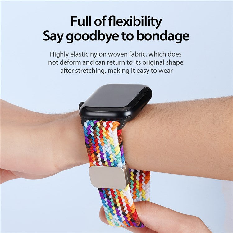 DUX DUCIS For Apple Watch Series 10 46mm / Ultra 2 Ultra 49mm /  Series 9 8 7 45mm / 6 5 4 SE (2023) SE (2022) SE 44mm / 3 2 1 42mm Watch Band - Black / Rainbow