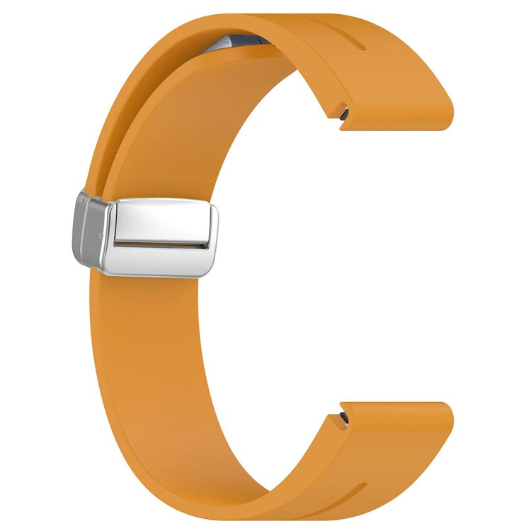 For Garmin Fenix 7S / 6S Pro / 5S Plus / Instinct 2S Silicone Watch Bands Silver Buckle 20mm Strap - Dark Yellow