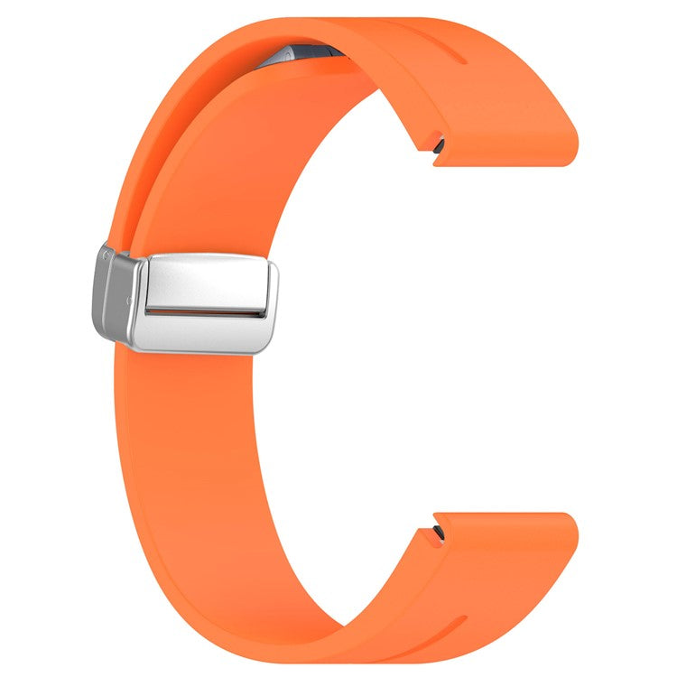 For Garmin Fenix 7S / 6S Pro / 5S Plus / Instinct 2S Silicone Watch Bands Silver Buckle 20mm Strap - Orange