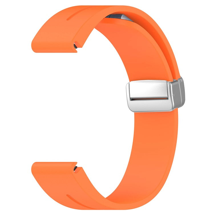 For Garmin Fenix 7S / 6S Pro / 5S Plus / Instinct 2S Silicone Watch Bands Silver Buckle 20mm Strap - Orange