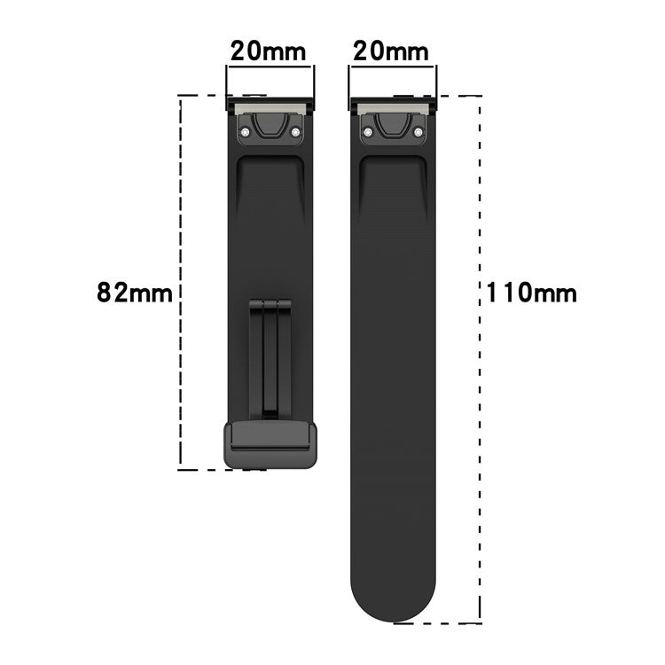 For Garmin Fenix 7S / 6S Pro / 5S Plus / Instinct 2S Silicone Watch Bands Silver Buckle 20mm Strap - Orange