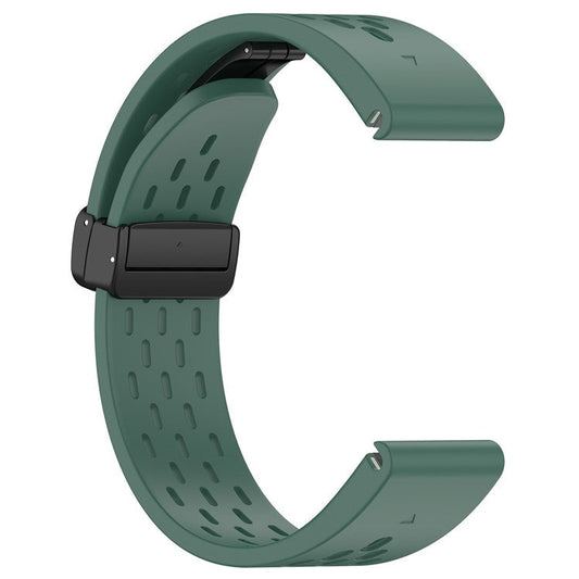 For Garmin Fenix 7 / Forerunner 965 / 955 / 945 / 935 Watch Band 22mm Silicone Breathable Wristband - Dark Green