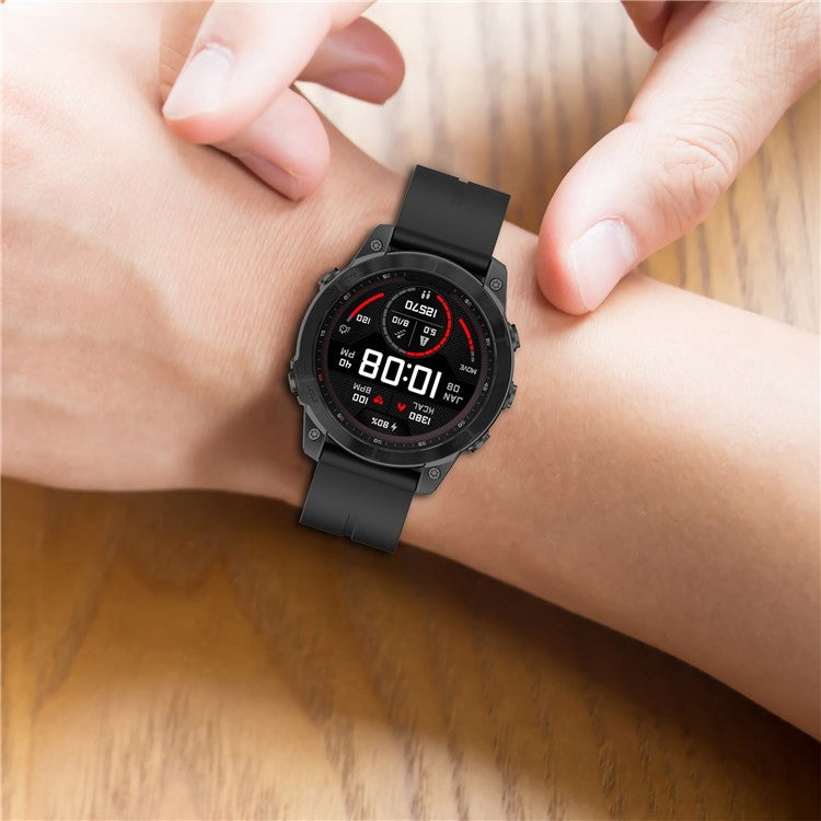 For Garmin Fenix 7 / Forerunner 965 / 955 / 945 / 935 Silicone Band Black Buckle 22mm Watch Strap - Orange