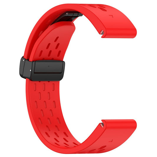 For Garmin Tactix 7 Pro / Fenix 7X / Fenix 7X Solar Silicone Watch Strap 26mm Breathable Watch Band with Folding Buckle - Red