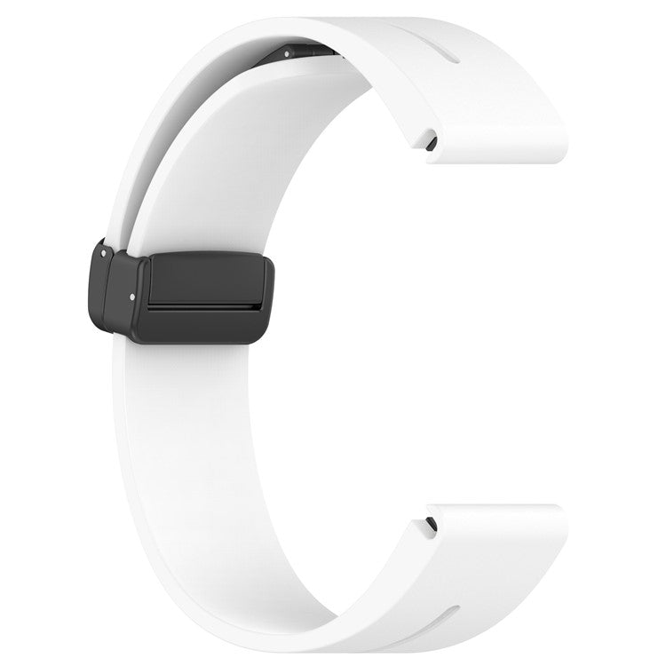 For Garmin Fenix 7X / 7X Solar / Tactix 7 Pro Silicone Watch Strap 26mm Folding Black Buckle Watchband - White