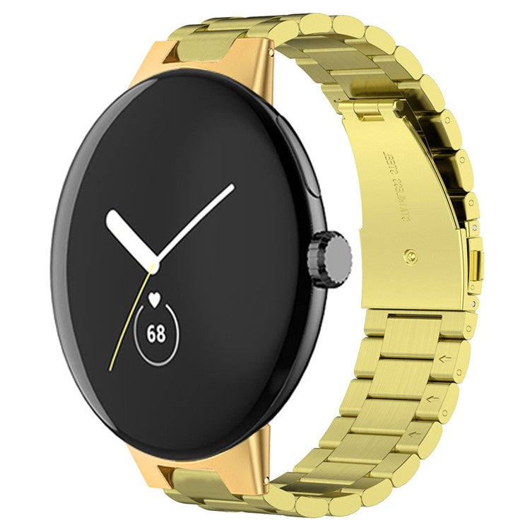 For Google Pixel Watch 3 41mm / Watch 2 / Pixel Watch Stainless Steel Watch Strap Integrate Replacement Watch Band - Gold