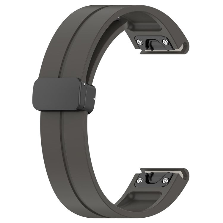 For Garmin Fenix 7S / 7S Pro / Instinct 2S / Fenix 6S Watch Strap 20mm Silicone Watchband with Black Buckle - Grey