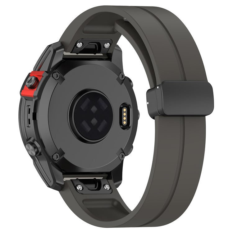 For Garmin Fenix 7S / 7S Pro / Instinct 2S / Fenix 6S Watch Strap 20mm Silicone Watchband with Black Buckle - Grey