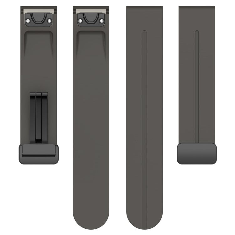 For Garmin Fenix 7S / 7S Pro / Instinct 2S / Fenix 6S Watch Strap 20mm Silicone Watchband with Black Buckle - Grey