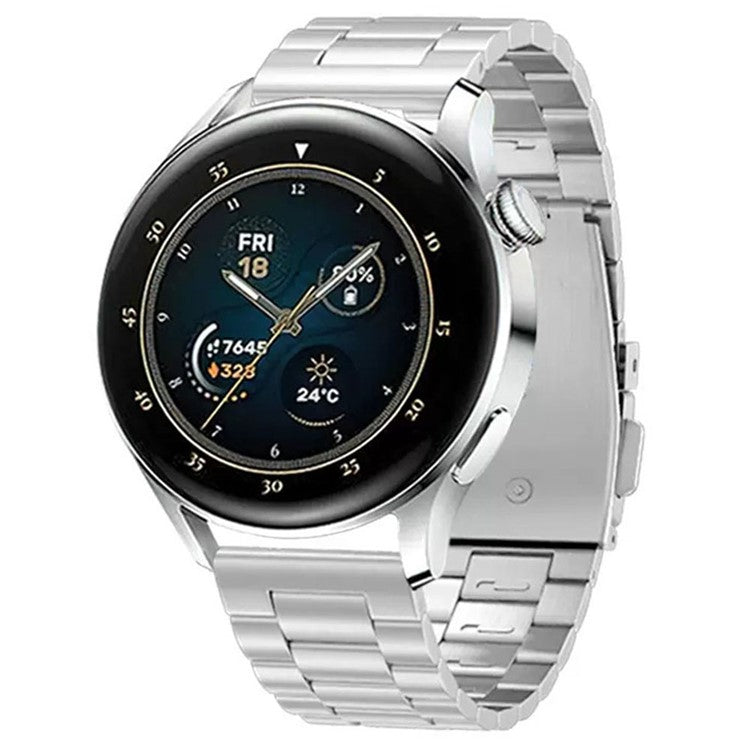 For Huawei Watch GT 4 46mm / GT 3 46mm / GT 2 46mm Watch Strap 3 Beads Titanium Steel 22mm Wrist Band - Silver