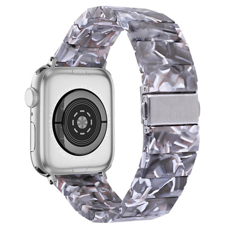 Resin Watchband for Apple Watch Series 10 46mm / Ultra 2 Ultra 49mm /  Series 9 8 7 45mm / 6 5 4 SE (2023) SE (2022) SE 44mm / 3 2 1 42mm Wrist Strap - Grey Pink Mix