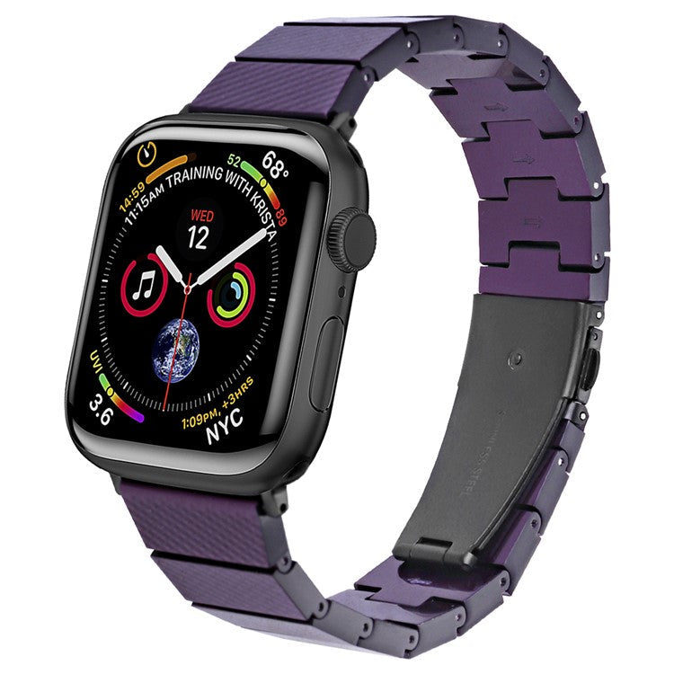 Resin Watchband for Apple Watch Series 10 46mm / Ultra 2 Ultra 49mm /  Series 9 8 7 45mm / 6 5 4 SE (2023) SE (2022) SE 44mm / 3 2 1 42mm Wrist Strap - Purple Carbon Fiber