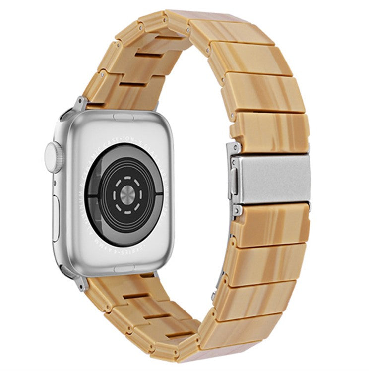 Watch Strap for Apple Watch Series 10 42mm / 9 8 7 41mm / SE (2023) SE (2022) SE 6 5 4 40mm / 3 2 1 38mm Resin Watch Band Bracelet - Wood Color