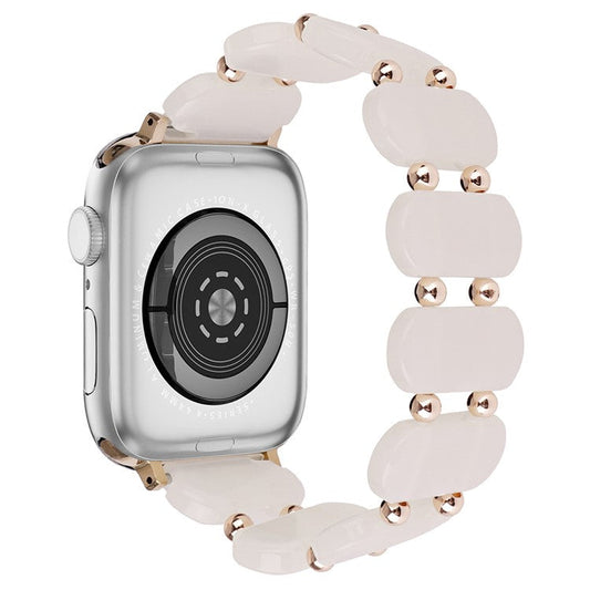 For Apple Watch Series 10 46mm / Ultra 2 Ultra 49mm /  Series 9 8 7 45mm / 6 5 4 SE (2023) SE (2022) SE 44mm / 3 2 1 42mm Elastic Resin Watch Band - Light Pink