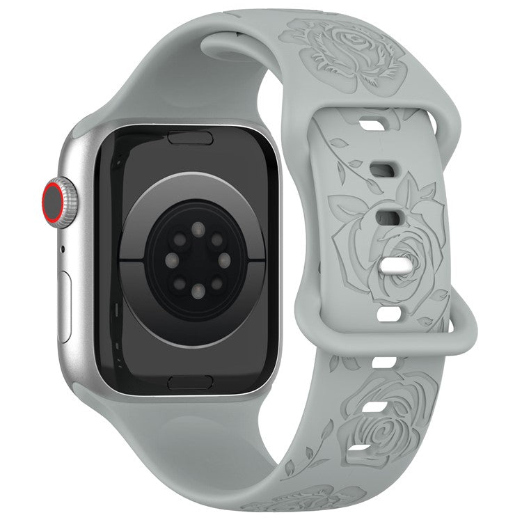 Watch Strap for Apple Watch Series 10 42mm / 9 8 7 41mm / SE (2023) SE (2022) SE 6 5 4 40mm / 3 2 1 38mm Silicone Watch Band - Grey