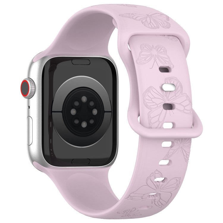 For Apple Watch Series 10 46mm / Ultra 2 Ultra 49mm /  Series 9 8 7 45mm / 6 5 4 SE (2023) SE (2022) SE 44mm / 3 2 1 42mm Watch Strap Silicone Band - Lavender