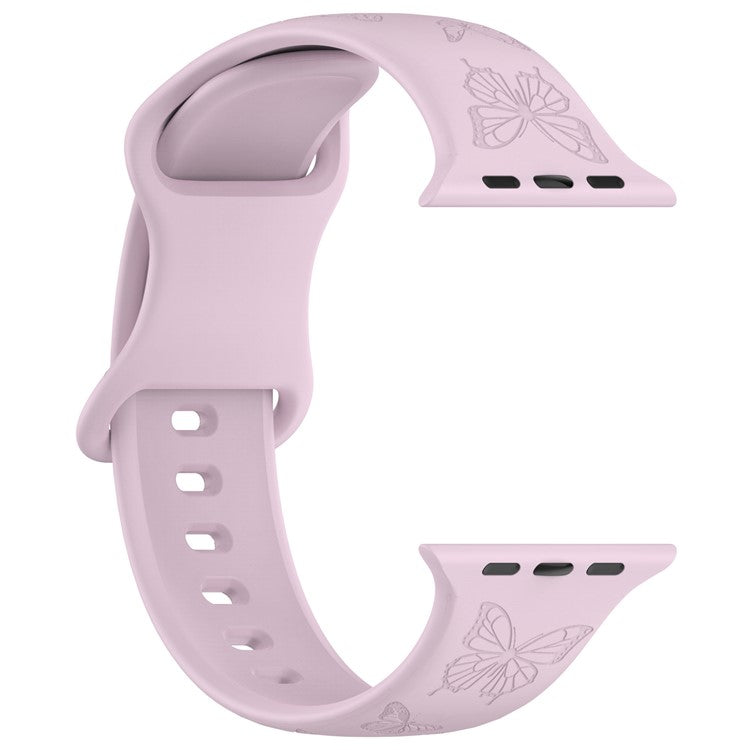For Apple Watch Series 10 46mm / Ultra 2 Ultra 49mm /  Series 9 8 7 45mm / 6 5 4 SE (2023) SE (2022) SE 44mm / 3 2 1 42mm Watch Strap Silicone Band - Lavender