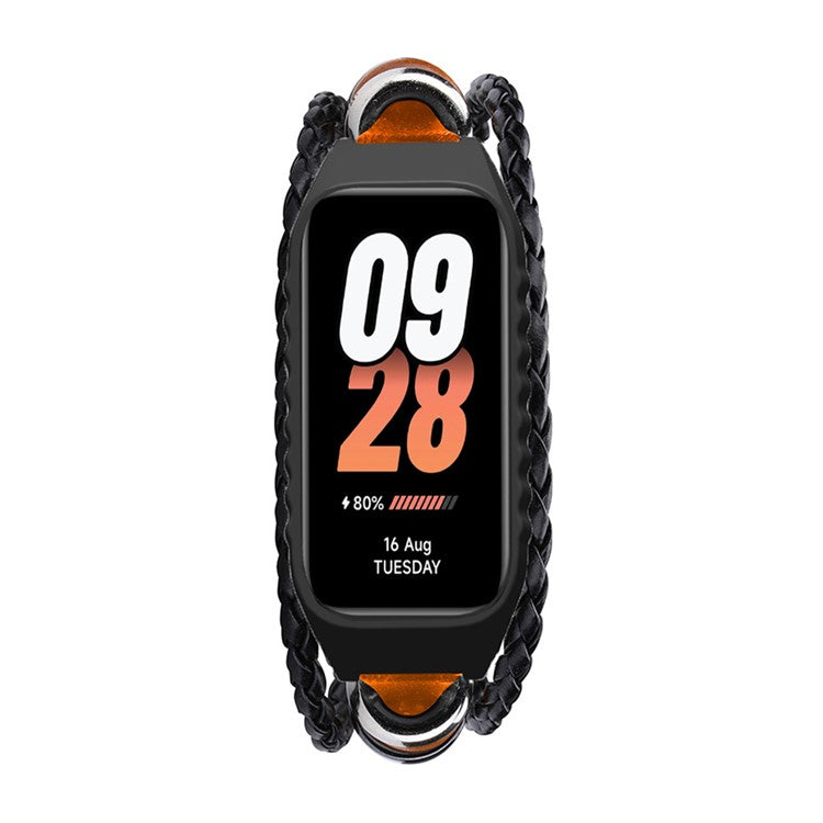 For Xiaomi Smart Band 8 Active Beads Watch Strap Ethnic DIY Watch Band Replacement - Brown