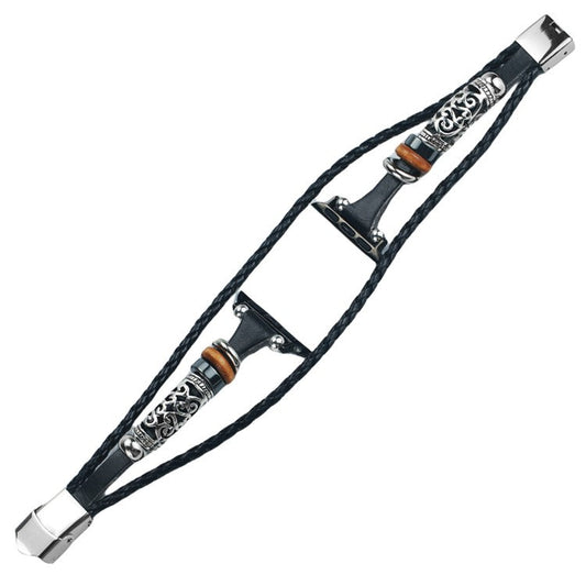 For Apple Watch Series 10 46mm / Ultra 2 Ultra 49mm /  Series 9 8 7 45mm / 6 5 4 SE (2023) SE (2022) SE 44mm / 3 2 1 42mm Watch Band Ethnic Watch Strap - Black