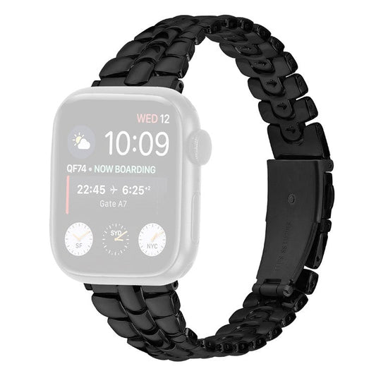 For Apple Watch Series 10 46mm / Ultra 2 Ultra 49mm /  Series 9 8 7 45mm / 6 5 4 SE (2023) SE (2022) SE 44mm / 3 2 1 42mm Metal Watch Strap - Black