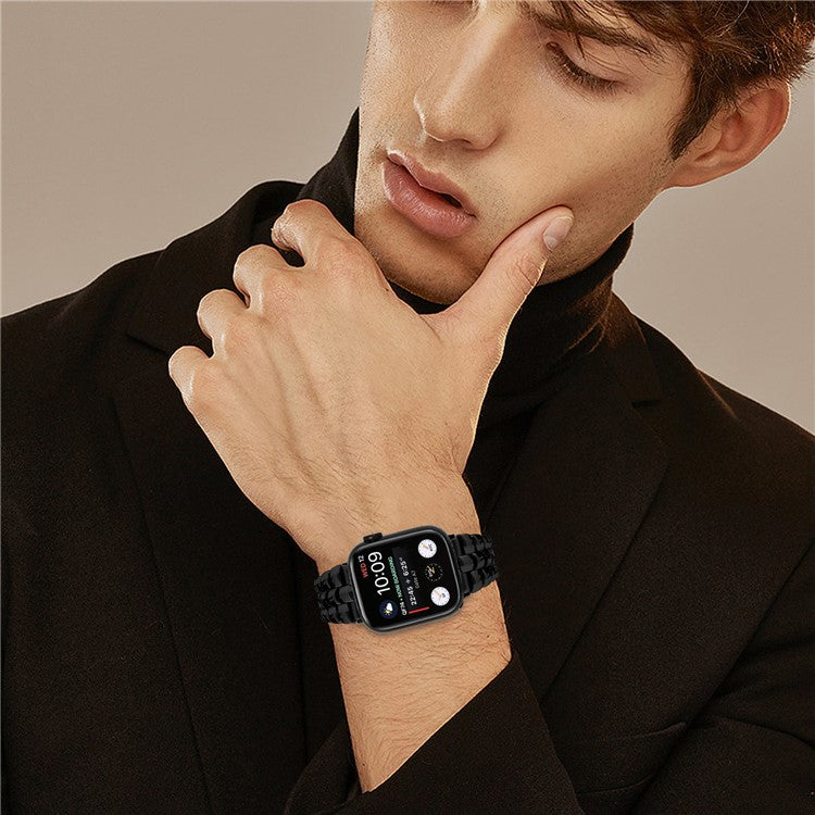 For Apple Watch Series 10 46mm / Ultra 2 Ultra 49mm /  Series 9 8 7 45mm / 6 5 4 SE (2023) SE (2022) SE 44mm / 3 2 1 42mm Metal Watch Strap - Black