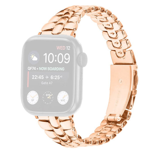For Apple Watch Series 10 46mm / Ultra 2 Ultra 49mm /  Series 9 8 7 45mm / 6 5 4 SE (2023) SE (2022) SE 44mm / 3 2 1 42mm Metal Watch Strap - Rose Gold