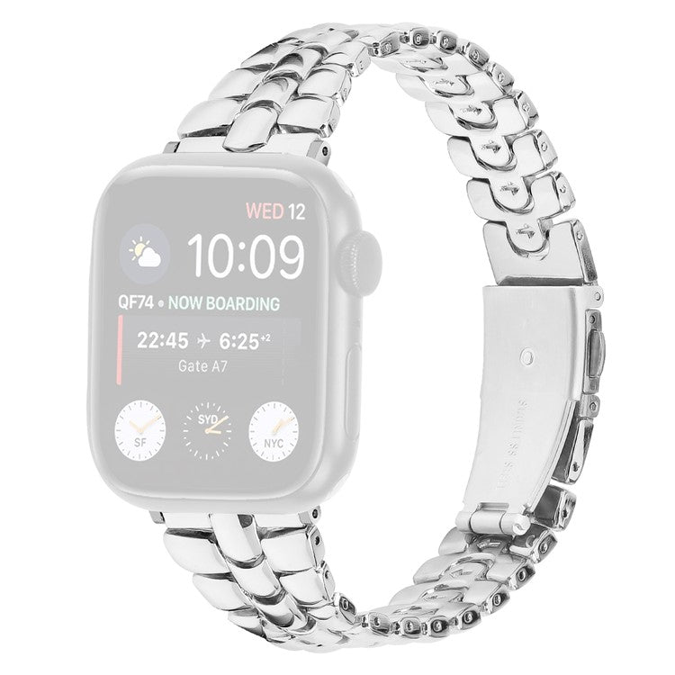 For Apple Watch Series 10 46mm / Ultra 2 Ultra 49mm /  Series 9 8 7 45mm / 6 5 4 SE (2023) SE (2022) SE 44mm / 3 2 1 42mm Metal Watch Strap - Silver