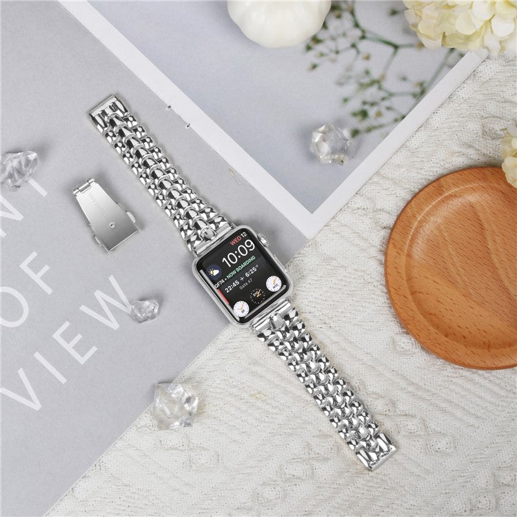 For Apple Watch Series 10 46mm / Ultra 2 Ultra 49mm /  Series 9 8 7 45mm / 6 5 4 SE (2023) SE (2022) SE 44mm / 3 2 1 42mm Metal Watch Strap - Silver