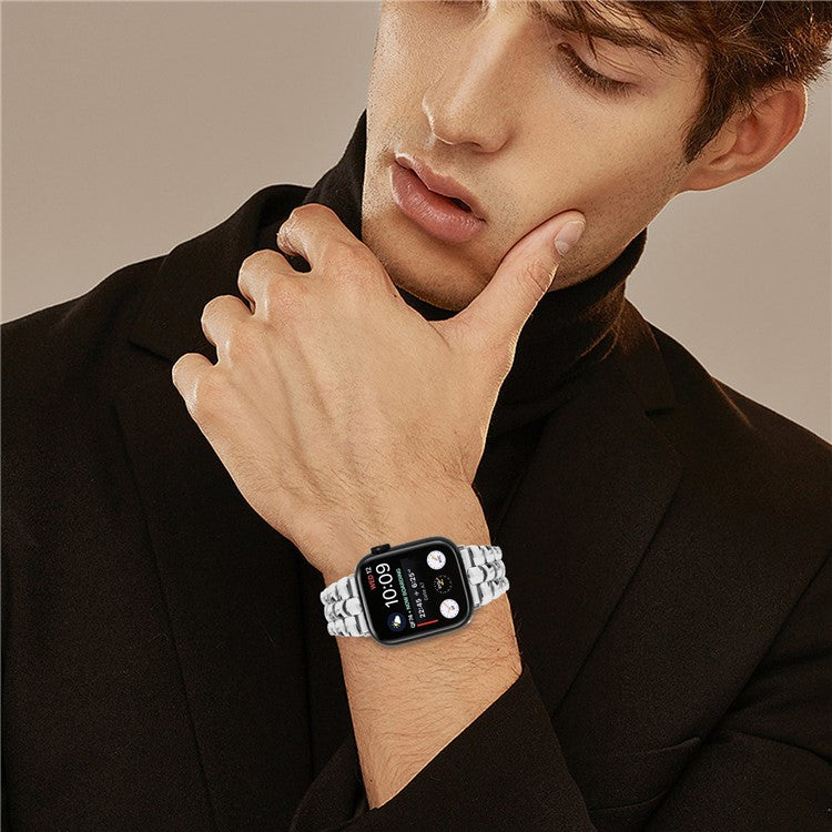 For Apple Watch Series 10 46mm / Ultra 2 Ultra 49mm /  Series 9 8 7 45mm / 6 5 4 SE (2023) SE (2022) SE 44mm / 3 2 1 42mm Metal Watch Strap - Silver