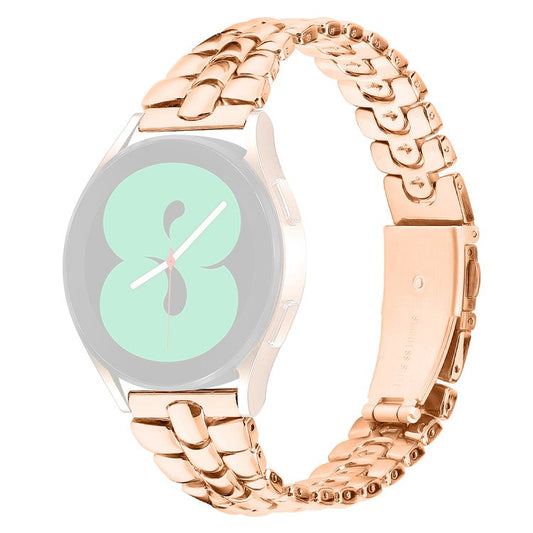 For Samsung Galaxy Watch6 40mm / 44mm / Watch6 Classic 43mm / 47mm Metal Slim Watch Strap 20mm Replacement Watch Band - Rose Gold