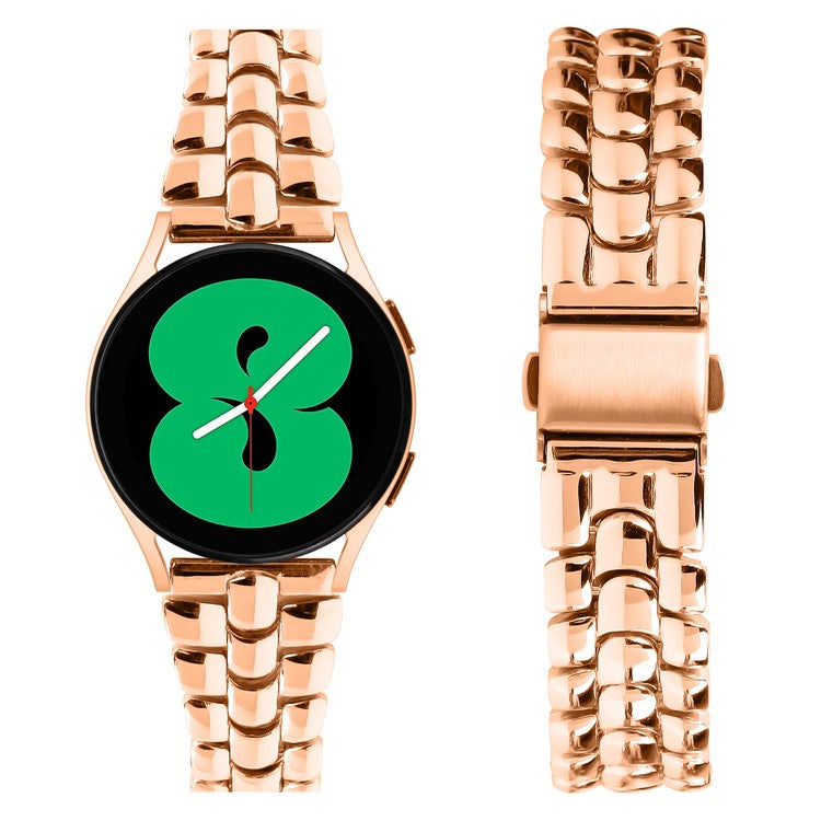 For Samsung Galaxy Watch6 40mm / 44mm / Watch6 Classic 43mm / 47mm Metal Slim Watch Strap 20mm Replacement Watch Band - Rose Gold